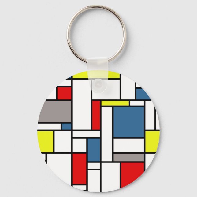Mondrisches Design Schlüsselanhänger (Vorderseite)