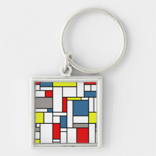 Mondrisches Design Schlüsselanhänger