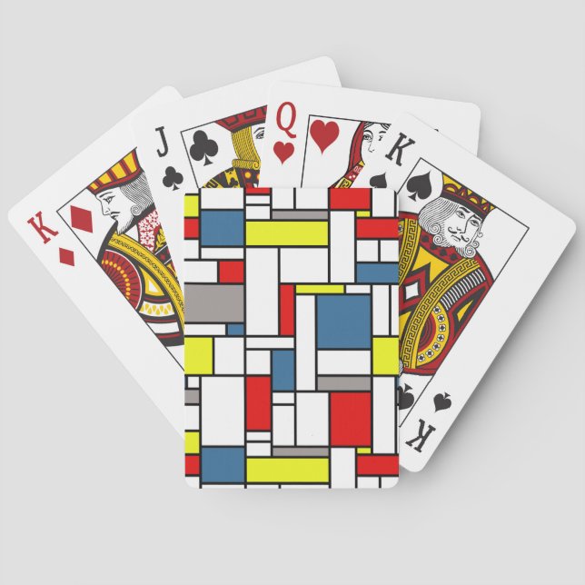 Mondrisches Design Spielkarten (Rückseite)