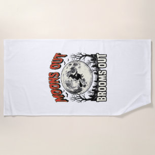 Monds raus Besen raus Vintage-Halloween-Hexen-Desi Strandtuch
