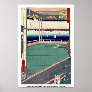 Mondschauplatz von Andō, Hiroshige Ukiyo-e. Poster