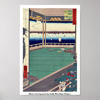 Mondschauplatz von Andō, Hiroshige Ukiyo-e. Poster