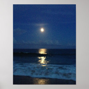 MONDSCHEIN auf dem STRAND Poster