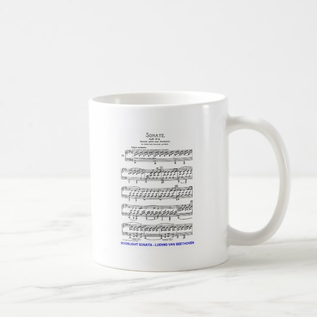 Mondschein-Sonate-Ludwig-Beethoven Kaffeetasse (Rechts)