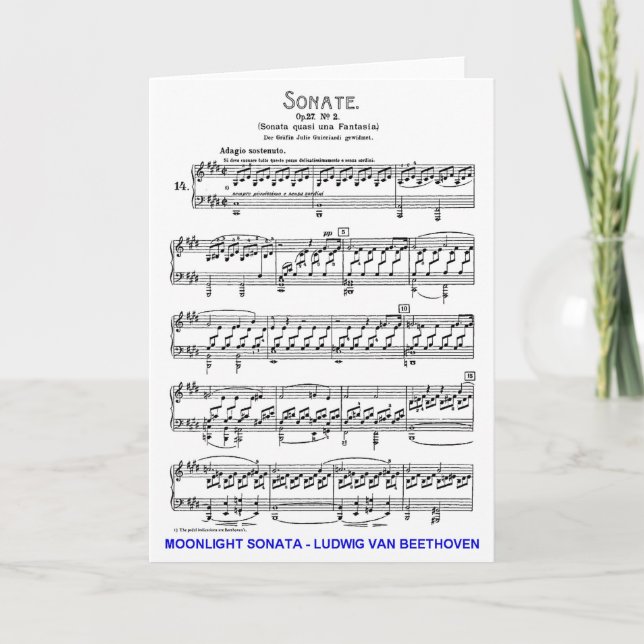 Mondschein-Sonate-Ludwig-Beethoven Karte (Vorderseite)