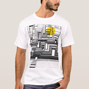 Mondschein-Stadt-Gekritzel-Kunst-T - Shirt