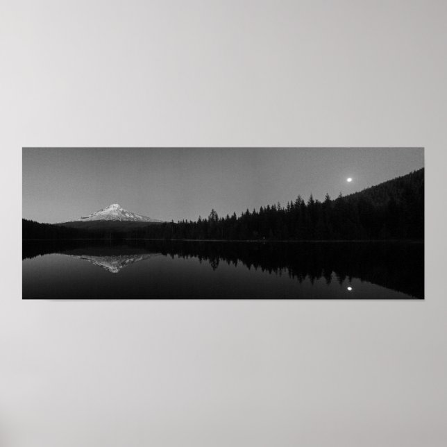 Mondschein über Hood, Oregon Poster (Vorne)