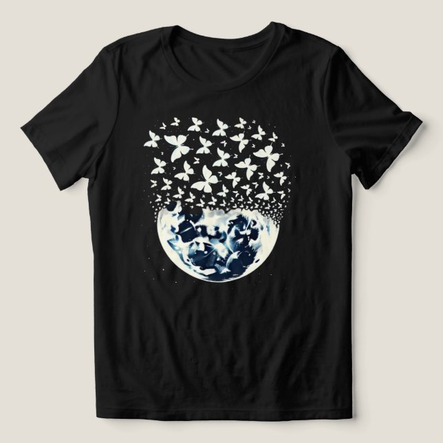 Mondschmetterling Tri-Blend Shirt (Design Vorderseite)