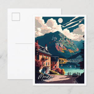 Mondsee Austria Vintage Illustration Postkarte