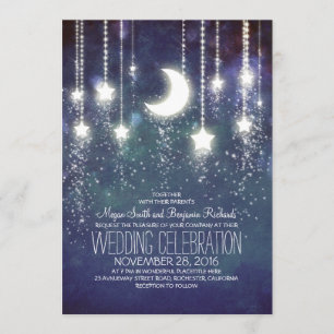 Mondstars & String Lights Hochzeit Einladung