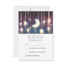 Mondsterne und Lichterfolge Hochzeit-RSVP-Karten