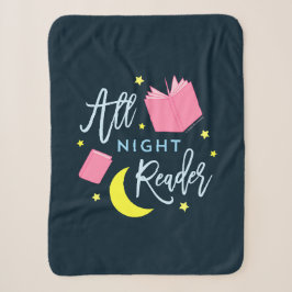 Mondsterne und rosa Bücher für die ganze Nacht Sherpadecke