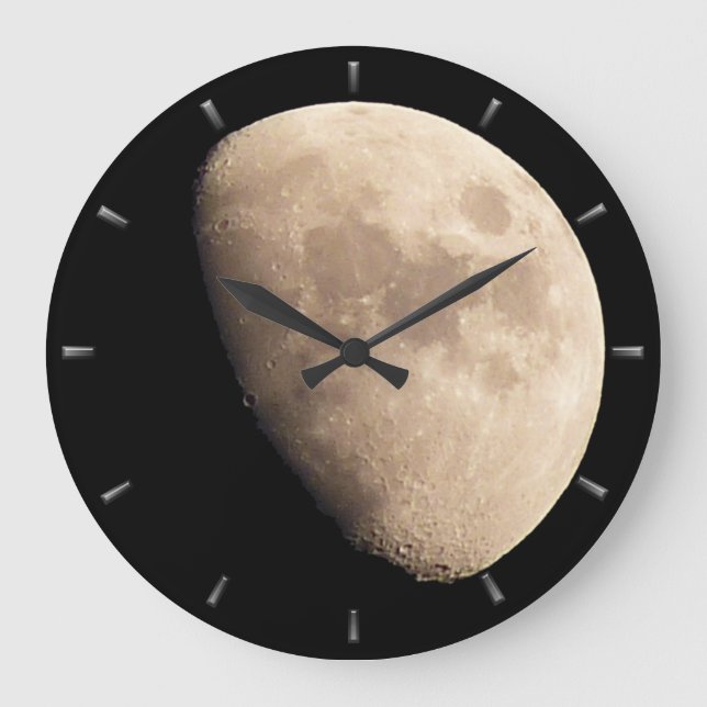 Monduhr Romantische Mondmauer personalisieren Große Wanduhr (Vorderseite)