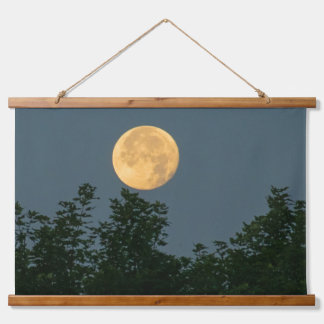 Monduntergang Wandteppich Mit Holzrahmen
