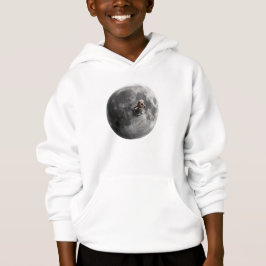 Mondwurm Surreal Vollmond Weltraum Kunst Hoodie