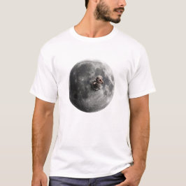 Mondwurm Surreal Vollmond Weltraum Kunst T-Shirt