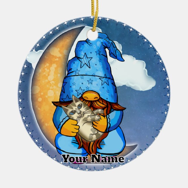 Mondzwerg Keramik Ornament (Vorne)
