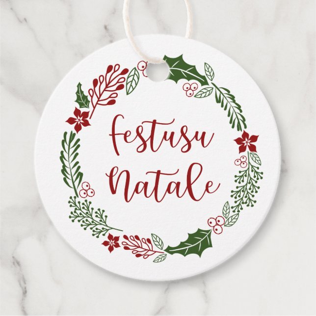 Monégasque Monaco Frohe Weihnachten, Custom Geschenkanhänger (Vorderseite)