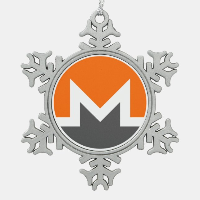 Monero Pewter Snowflake Weihnachtsbaum Schneeflocken Zinn-Ornament (Vorderseite)