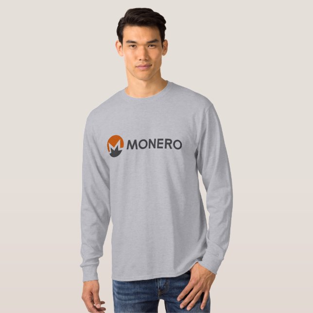 Monero (XMR) Münzen-langer Hülsen-T - Shirt (Vorne ganz)