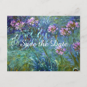 Monet Agapanthus Blume Save the Date Hochzeit Ankündigungspostkarte