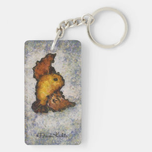 Monet-Ähnliche Vogel-Malerei Frida Kahlos Schlüsselanhänger