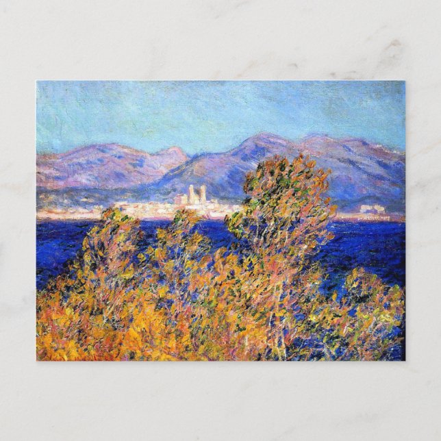 Monet - Antibes vom Kap aus gesehen, Mistral Wind Postkarte (Vorderseite)