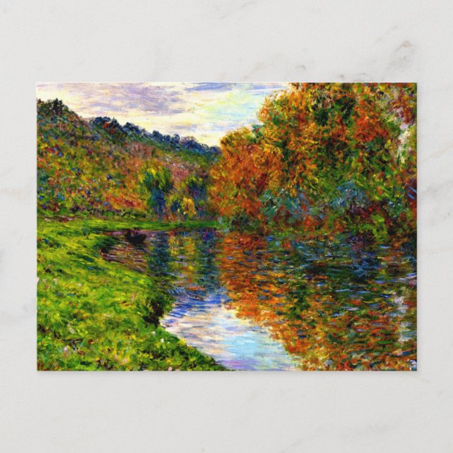 Monet - Arm des Jeufosse, Herbst, Postkarte (Vorderseite)