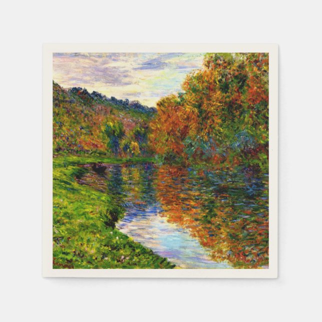 Monet - Arm des Jeufosse, Herbst, Serviette (Vorderseite)