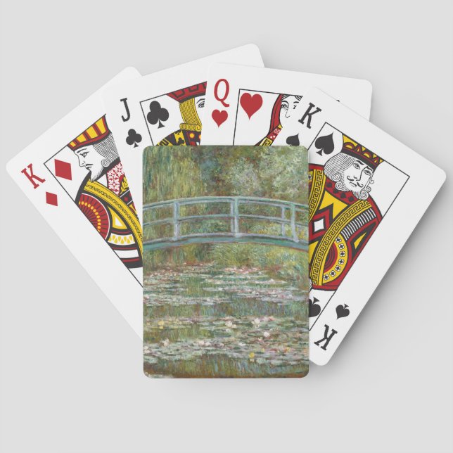 Monet Art Bridge über einem Teich der Wasserläufe Spielkarten (Rückseite)