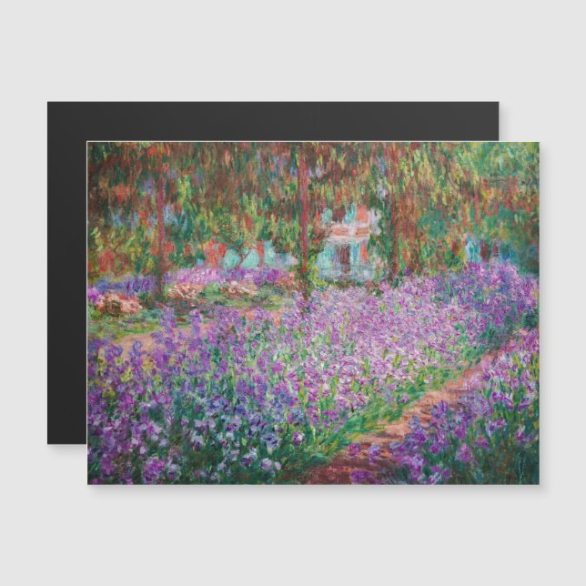 Monet - Artist's Garden at Giverny Magnetic Card Magnetkarte (Vorne/Hinten)