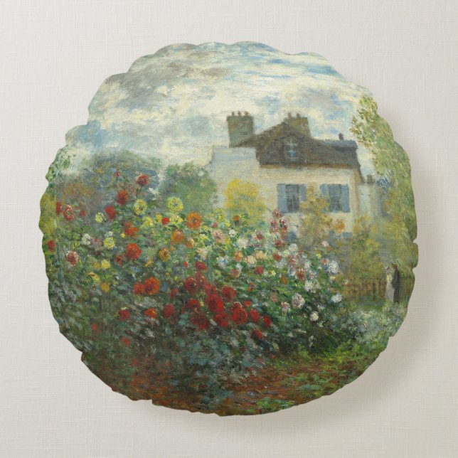 Monet Artists Garden in Argentinien Rundes Kissen (Vorderseite)