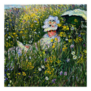 Monet - Auf der Wiese Poster