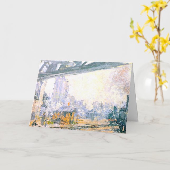 Monet, außerhalb des Bahnhofs Saint-Lazare Karte (Gelbe Blume)