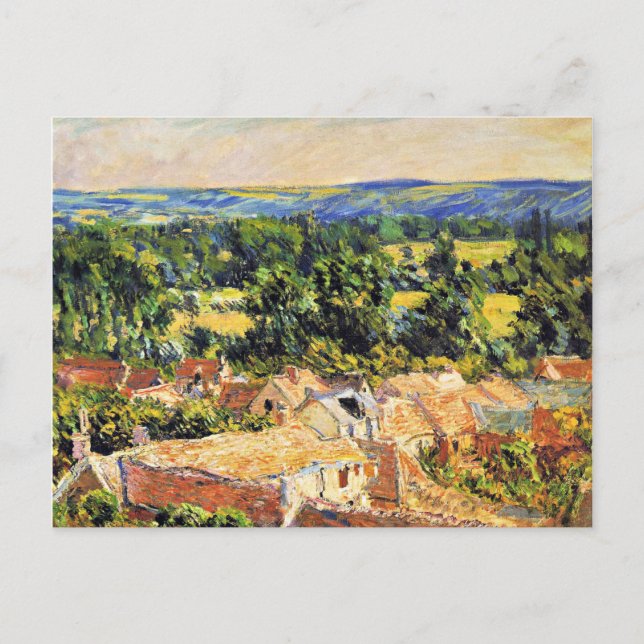 Monet - Aussicht auf das Dorf Giverny Postkarte (Vorderseite)