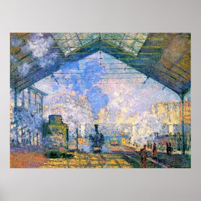 Monet - Bahnhof Saint-Lazare Poster (Vorne)