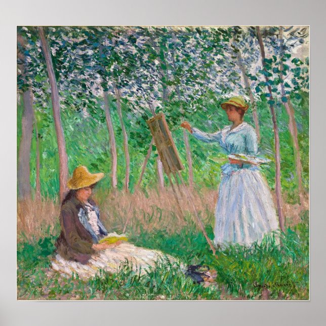 Monet - Blanche at Easel, Suzanne Reading Poster (Vorne)