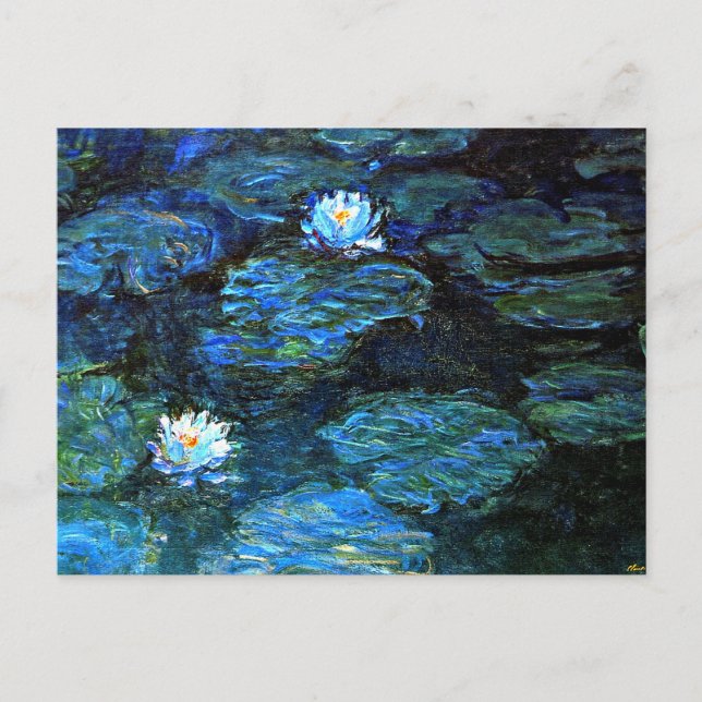 Monet - Blue Water Lilies Postkarte (Vorderseite)
