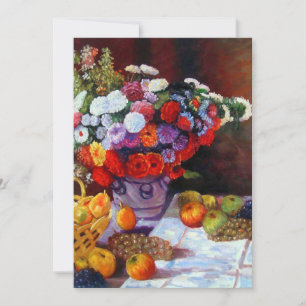 Monet-Blume und Fruchtkarte