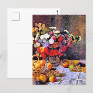 Monet - Blume und Obst Postkarte