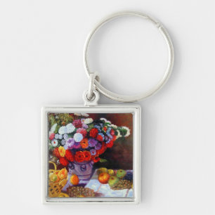 Monet Blume und Obst Schlüsselanhänger