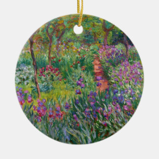 monet Blumen Vintag d-Iris-Garten-an-giverny Keramikornament