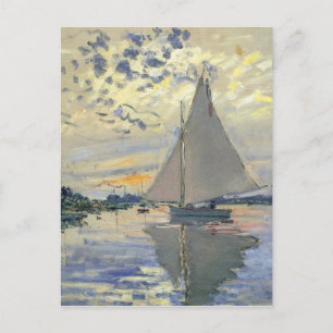 Monet-Boot Wasser Segeln in Le-Petit-Gennevillie Postkarte