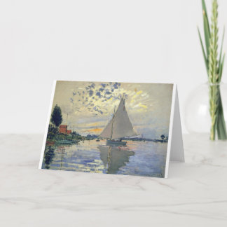 Monet Boots-Wasser Segeln in Dankeskarte