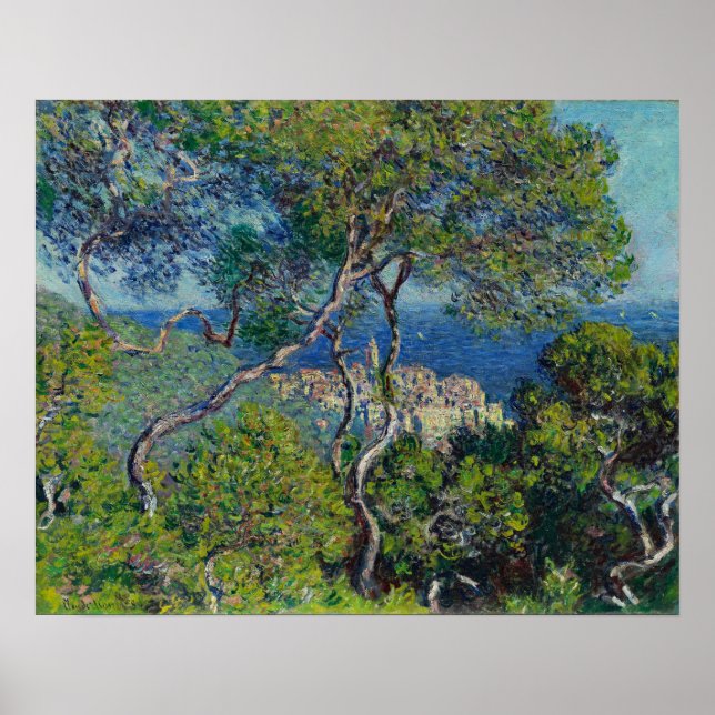Monet Bordighera Italien Landschaftsmalerei Poster (Vorne)