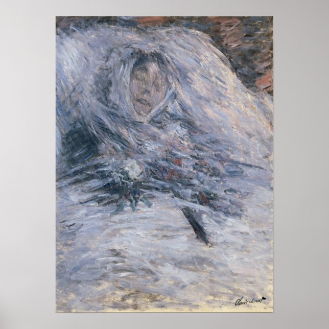 Monet - Camille auf ihrem Totenbett 1879 Poster (Vorne)