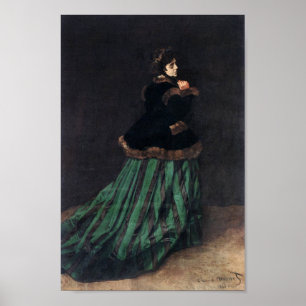 Monet Camille in grünem Kleid Poster