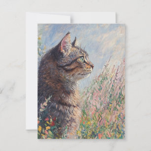 Monet Cat Vintag Postkarte