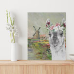 Monet Champ Tulipes und der Extravagante Llama Künstlicher Leinwanddruck<br><div class="desc">Die wunderschöne und künstlerische Zusammenstellung zeigt Claude Monets CHAMP TULIPES EN HOLLANDE als Hintergrund mit einem Portrait von bezauberndem Lama mit floralen Kronenüberlagerungen in Aquarell.</div>