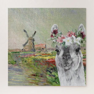 Monet Champ Tulpen und fancy Lama